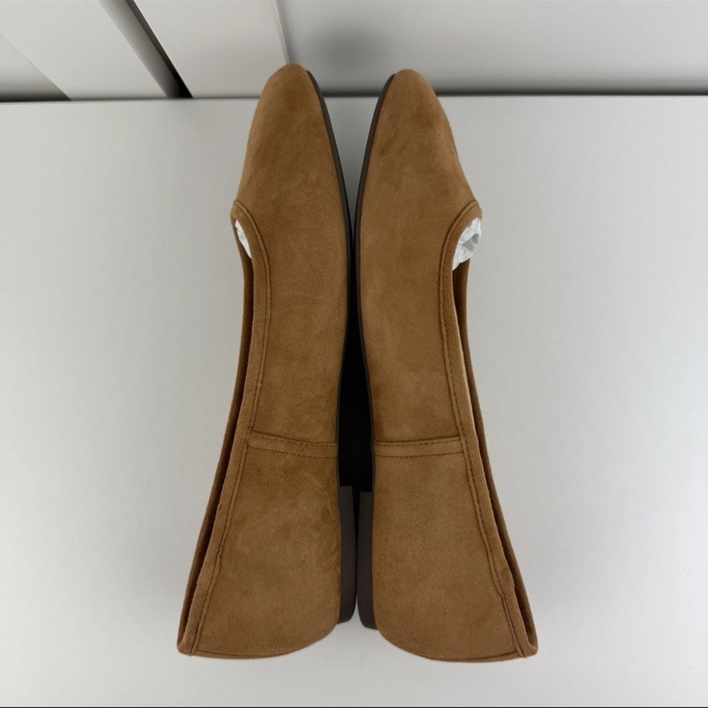Vionic Orinda Women's US 8 Camel Tan Suede Leather Ballet Flat Flats Square Toe! - Picture 11 of 14